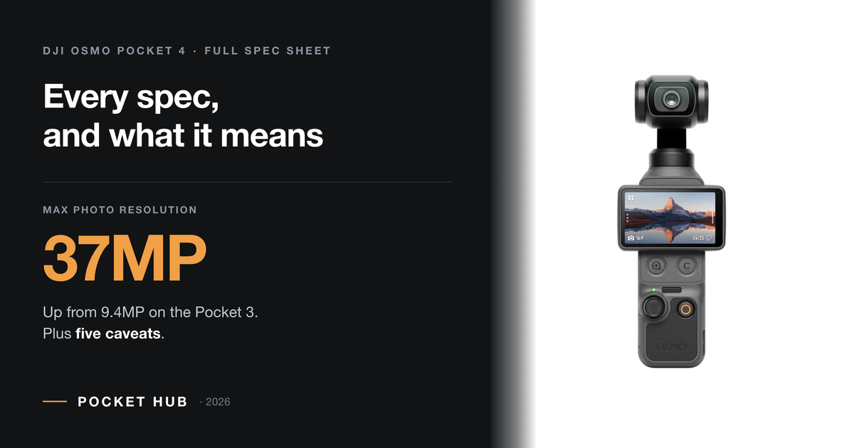 DJI Osmo Pocket 4 Specs: The Complete Sheet (2026)